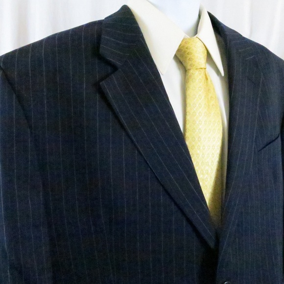 Chaps Blazer 48R Wool 2 Button Stripes - Picture 2 of 7
